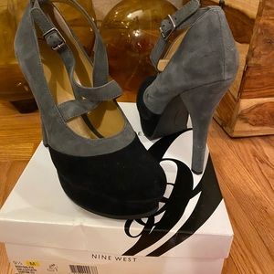 Nine West suede leather platform heels